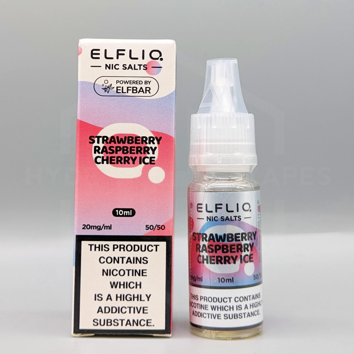 Elfliq - Official Elf Bar Nic Salt - Strawberry Raspberry Cherry Ice - Hyde Vapes - Waterloo