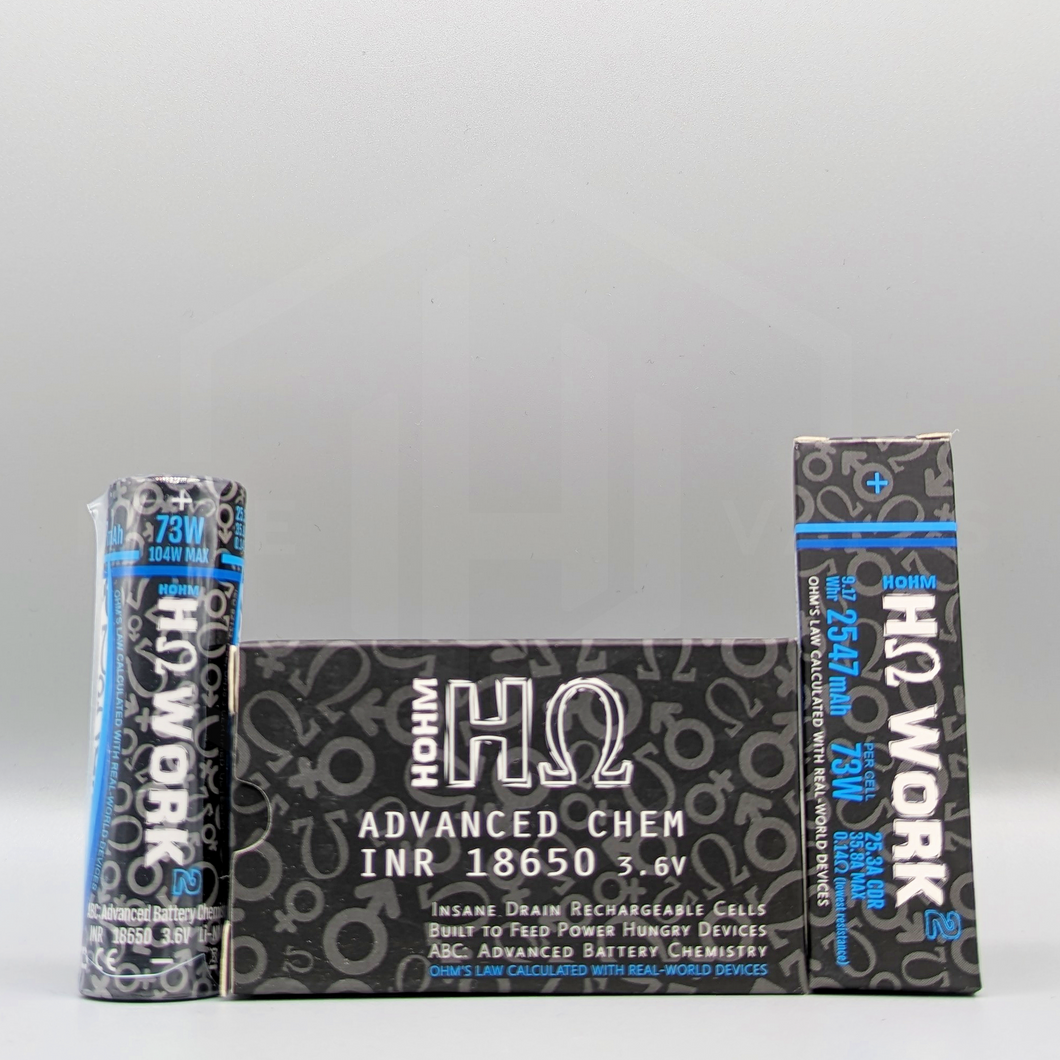 Hohm Tech - WORK 18650 Batteries - Hyde Vapes - Waterloo