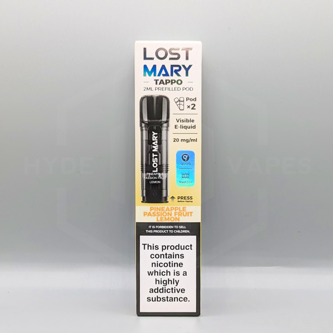 Lost Mary Tappo Prefilled Pods - Pineapple Passion Fruit Lemon - Hyde Vapes - Waterloo